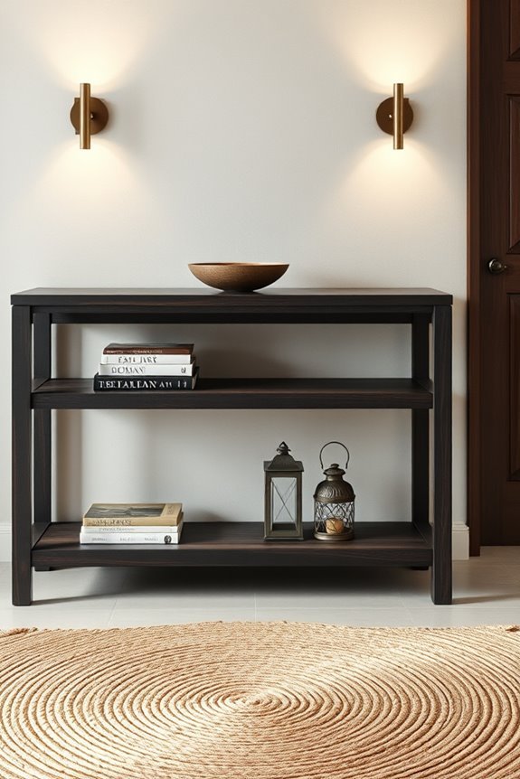 rustic black console charm