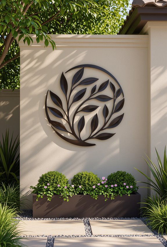 rustic botanical metal wallart