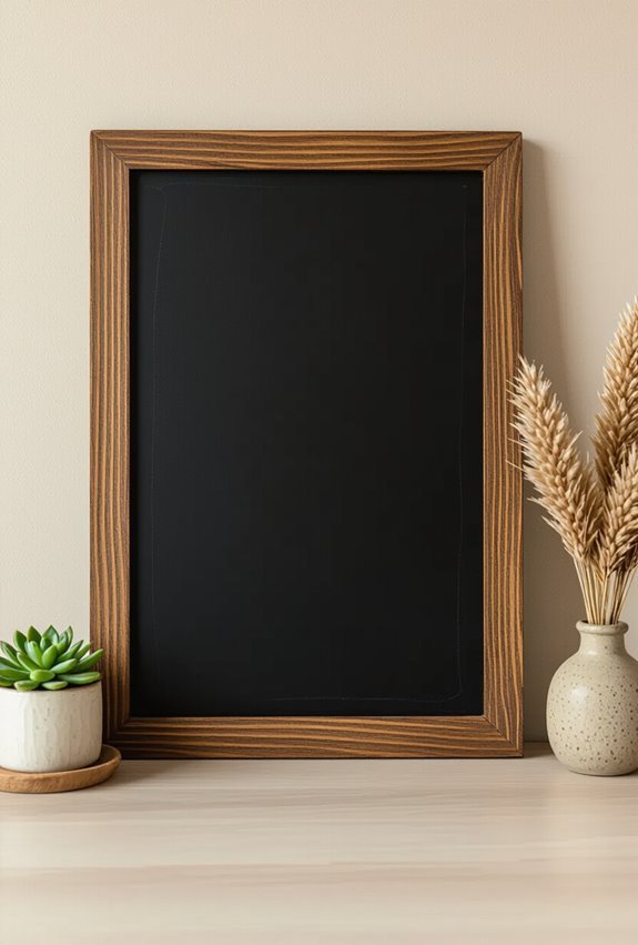 rustic brown framed chalkboards