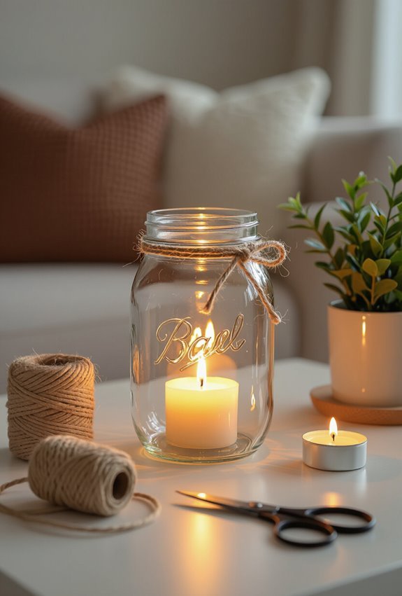 rustic budget friendly mason jarlighting