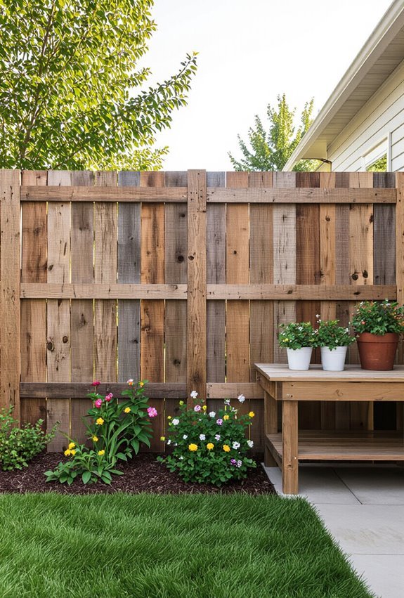 rustic budget friendly weatherproof pallet fence