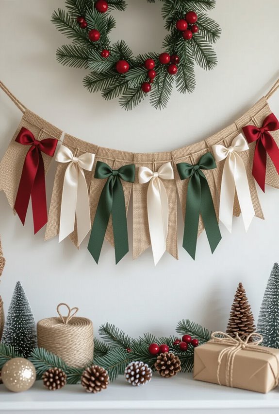 rustic burlap ribbon banner