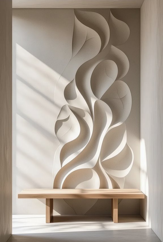 rustic carved concrete wall