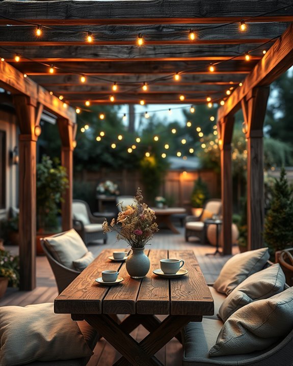 rustic charm backyard lighting
