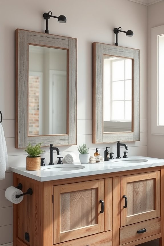 rustic charm bathroom mirrors