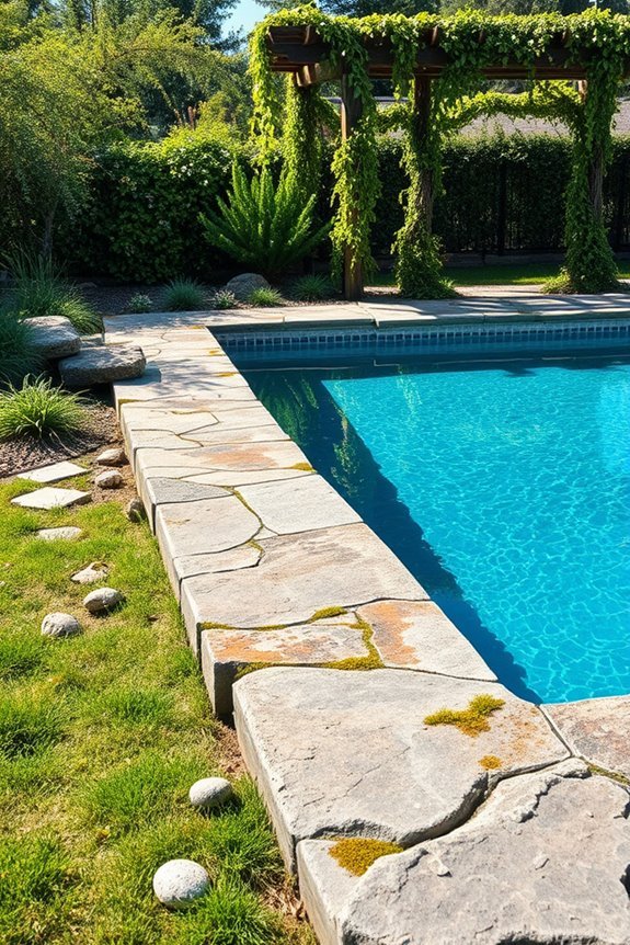 rustic charm pool edging