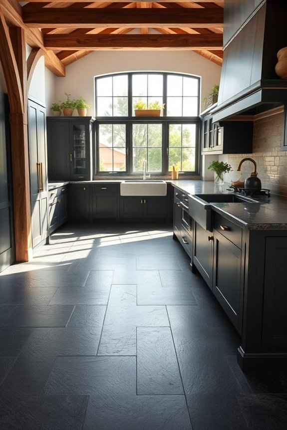 rustic charm with black slate