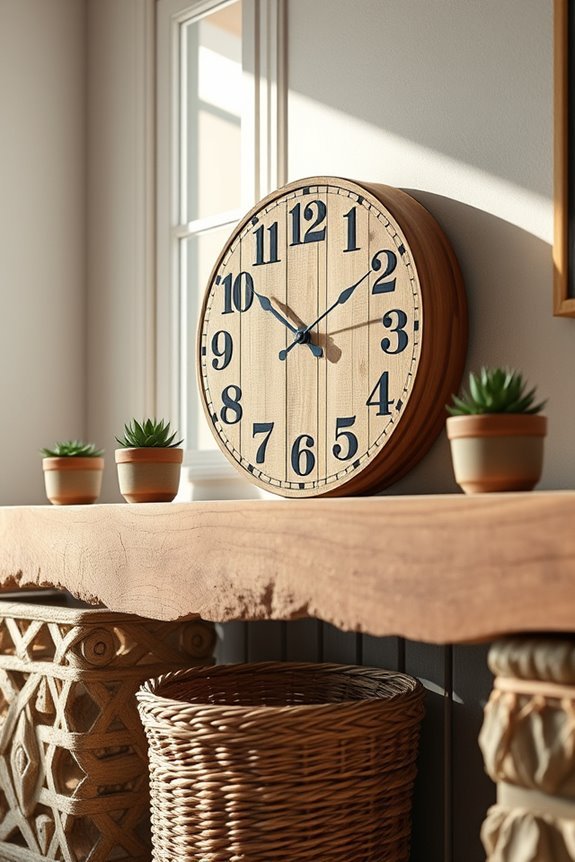 rustic clocks enhance decor