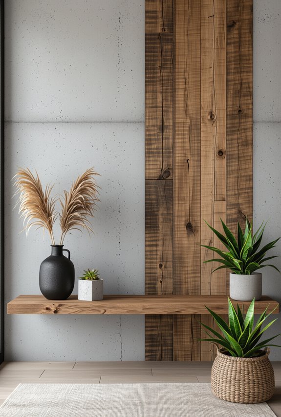 rustic concrete and wood