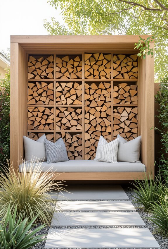 rustic decorative stacked firewood