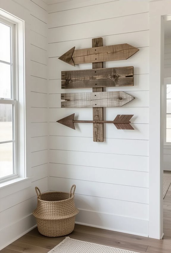 rustic directional arrow wallart