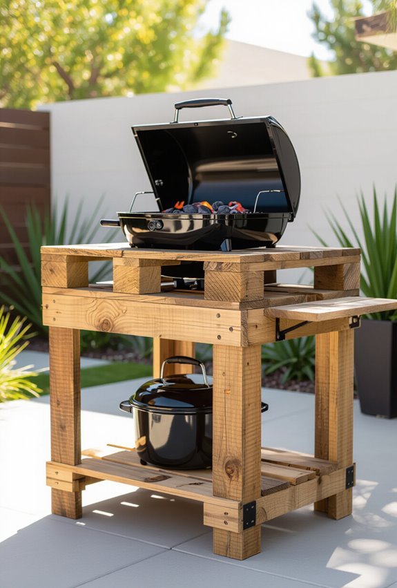 rustic diy pallet grillstand