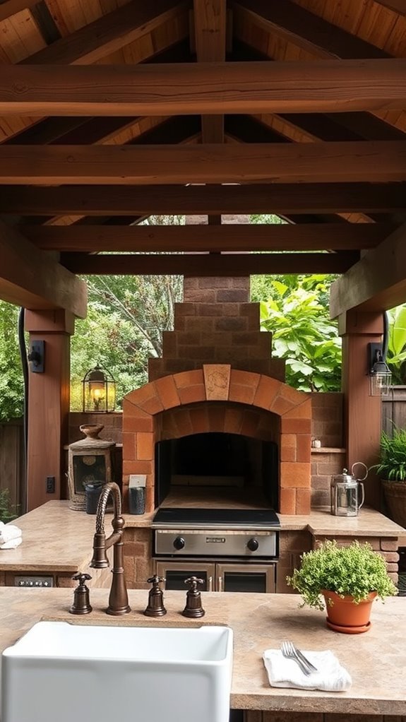rustic farmhouse outdoor kitchen