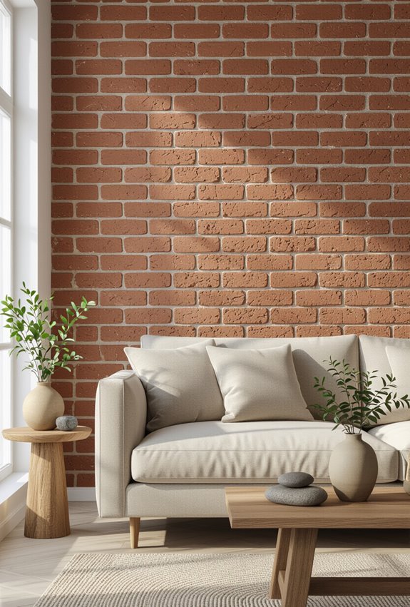 rustic faux brick accent wall
