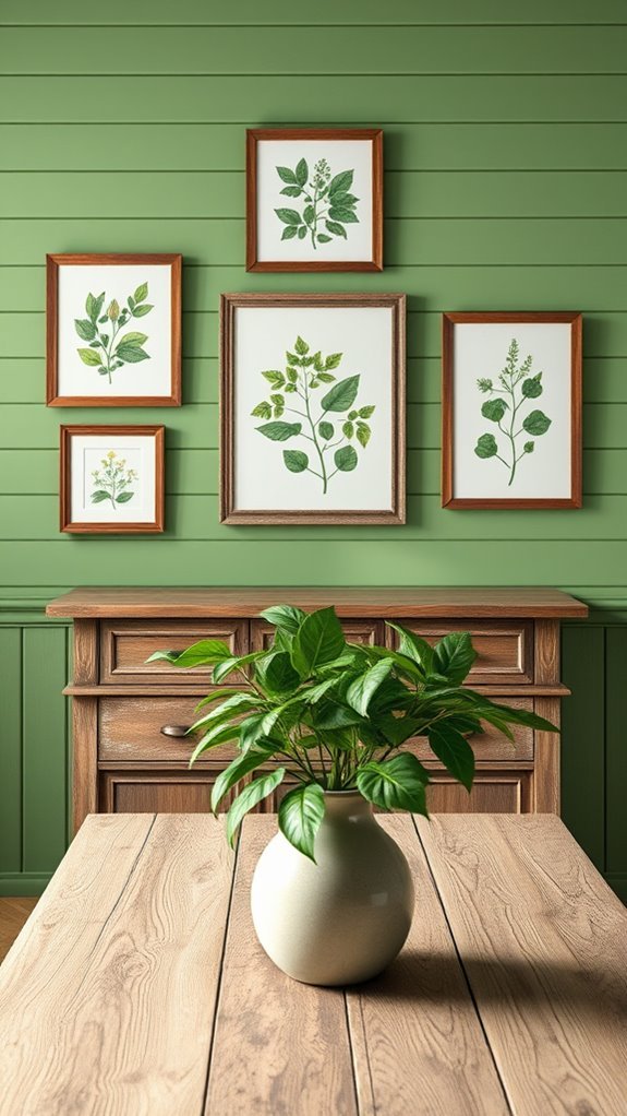 rustic green farmhouse decor