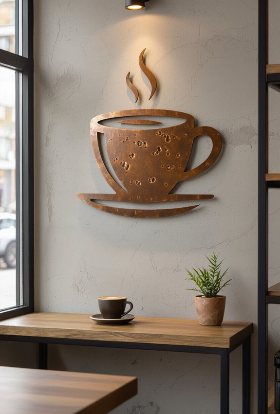 rustic industrial metal coffeeart