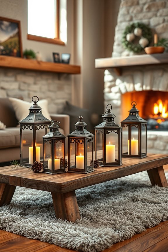 rustic lanterns create warmth