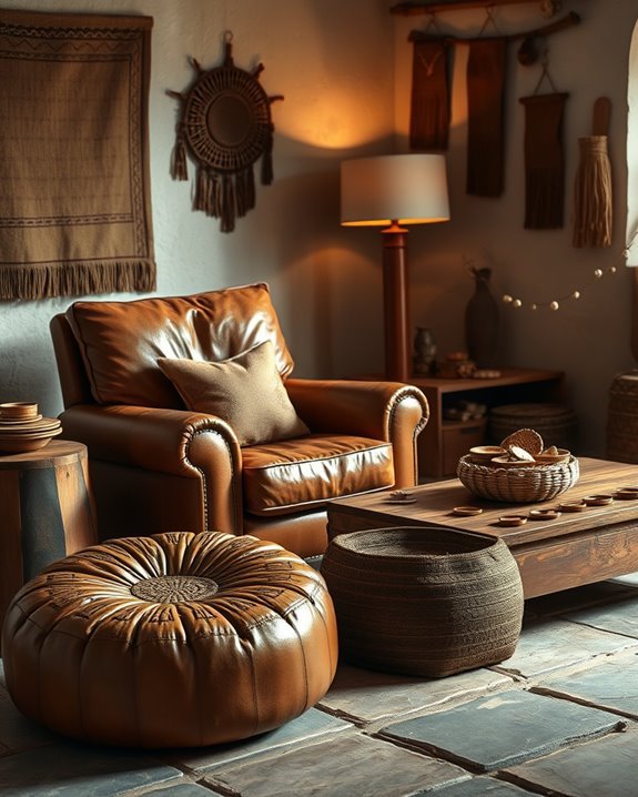 rustic leather home decor