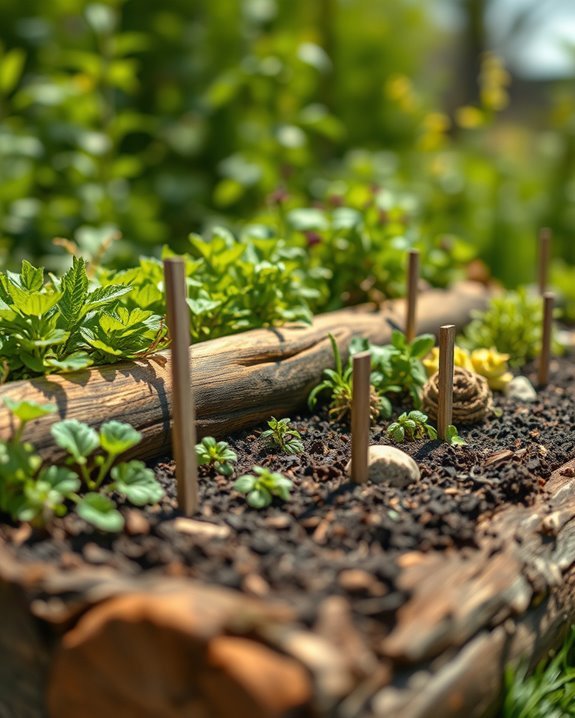 rustic log garden design