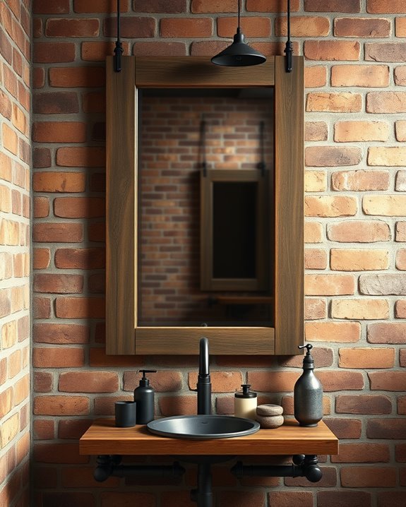 rustic mirrors enhance brick