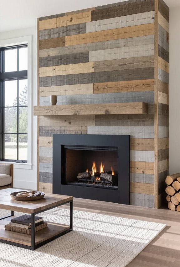 rustic modern fireplace focal point