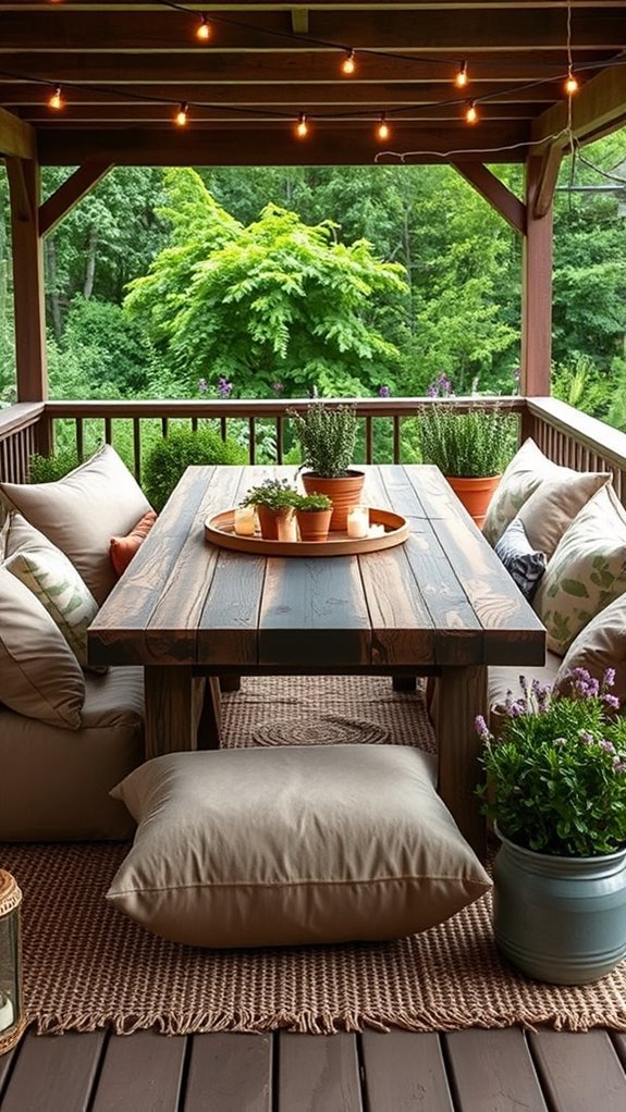 rustic outdoor dining table