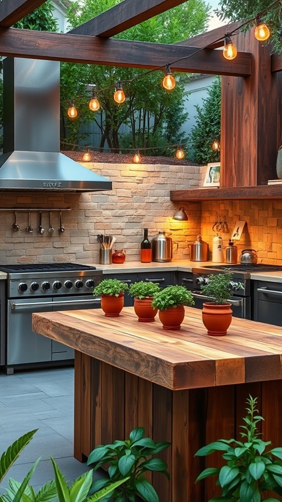 rustic outdoor kitchen charm