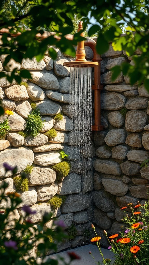 rustic outdoor shower retreat