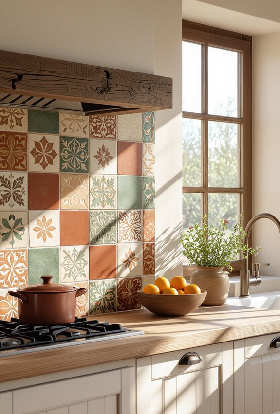 rustic patchwork mosaic tiles