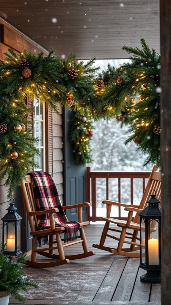 rustic porch holiday decoration