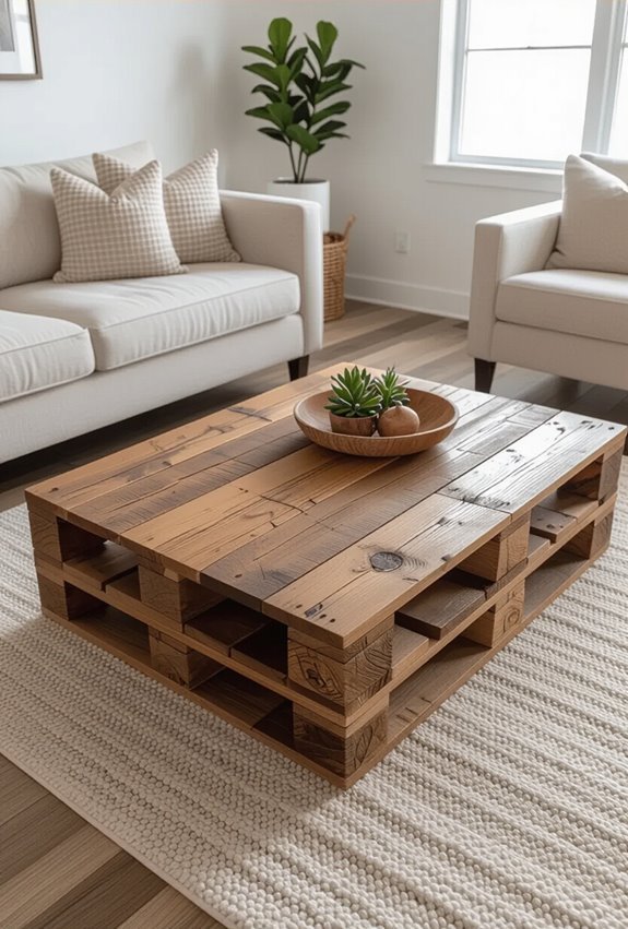 rustic reclaimed pallet coffee table