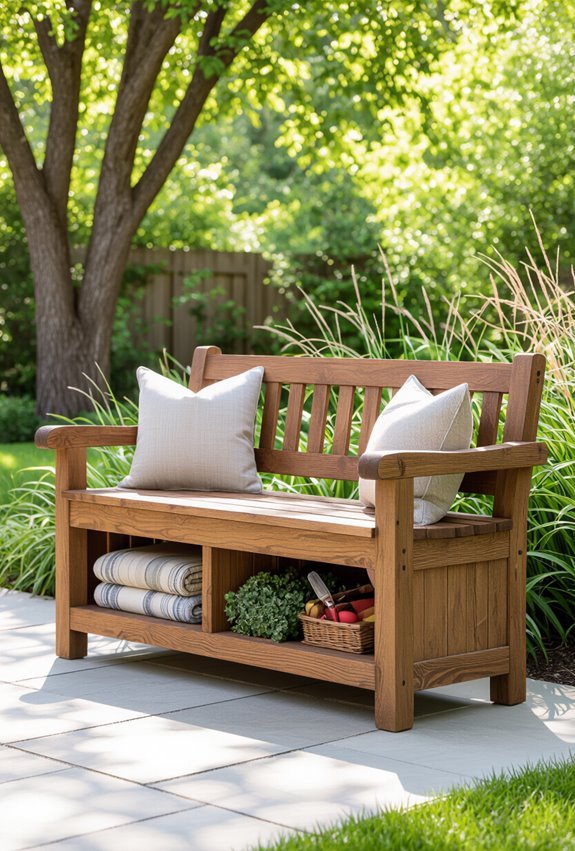 rustic reclaimed storage bench