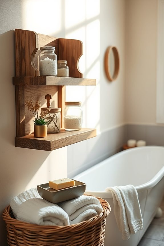 rustic reclaimed wood shelves