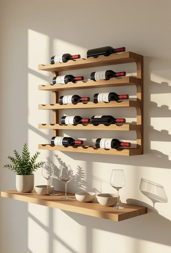 rustic reclaimed wood wine rack