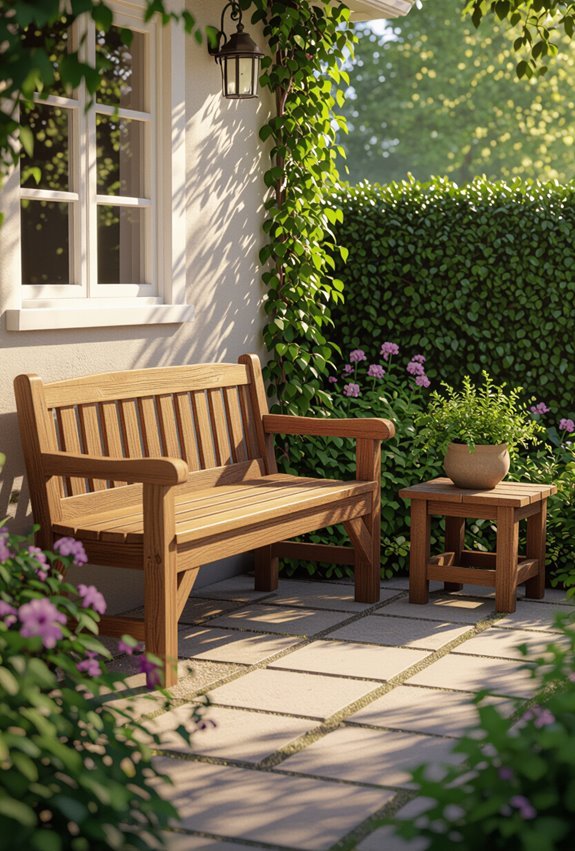 rustic reclaimed wooden seating