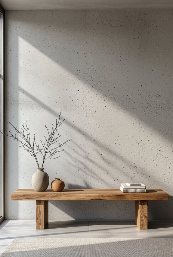 rustic rough cast concrete walls