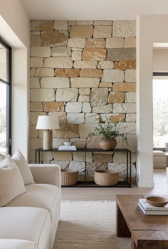 rustic stone modern contrast