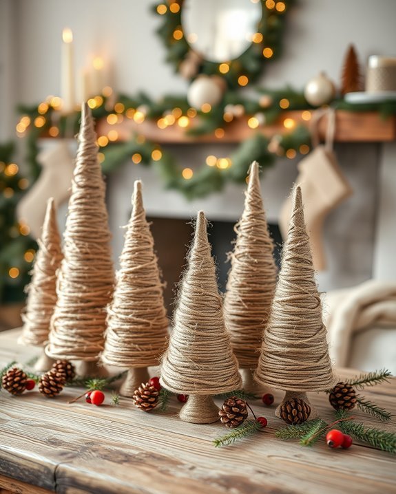 rustic twine christmas trees