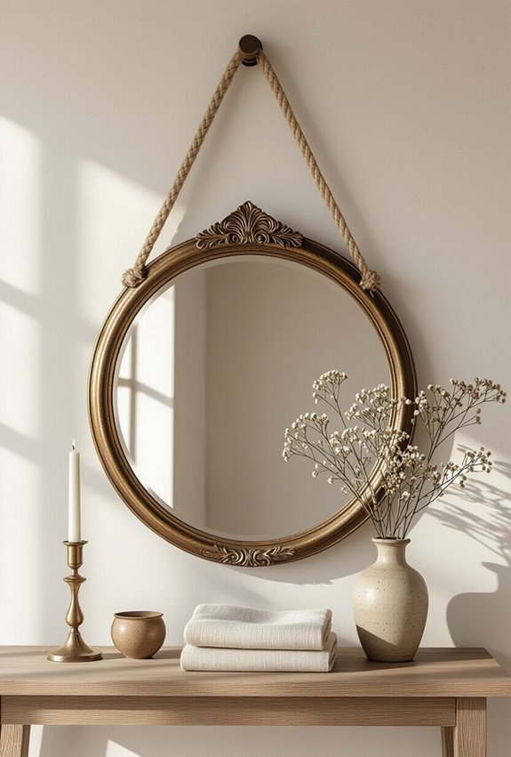 rustic vintage mirror hangings