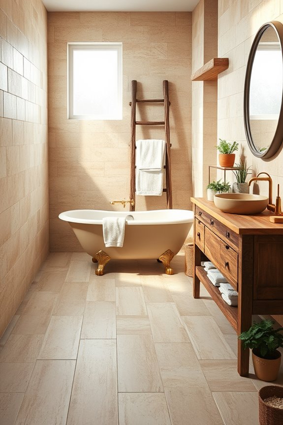 rustic warmth with beige tiles