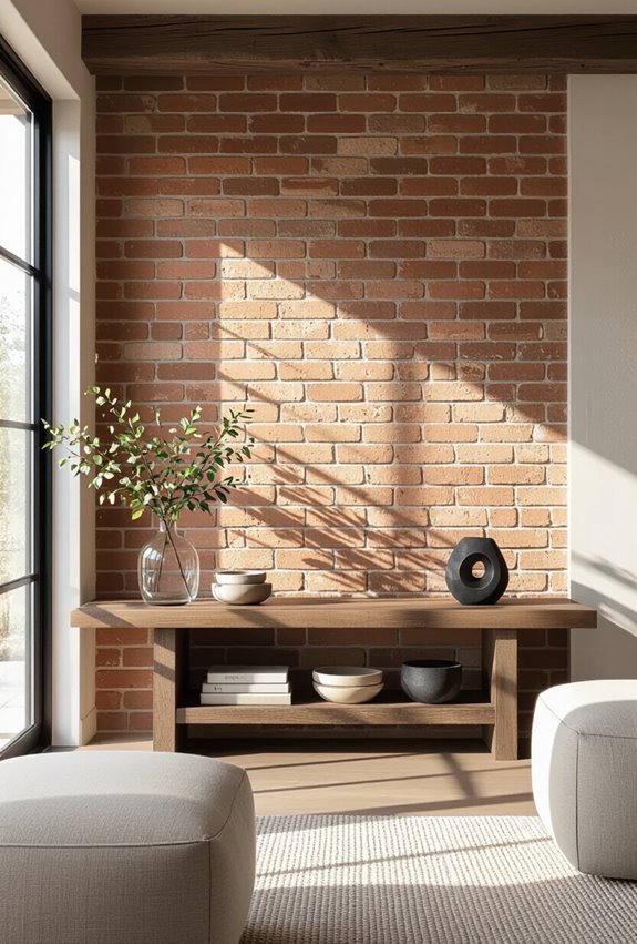 rustic weathered brick accent