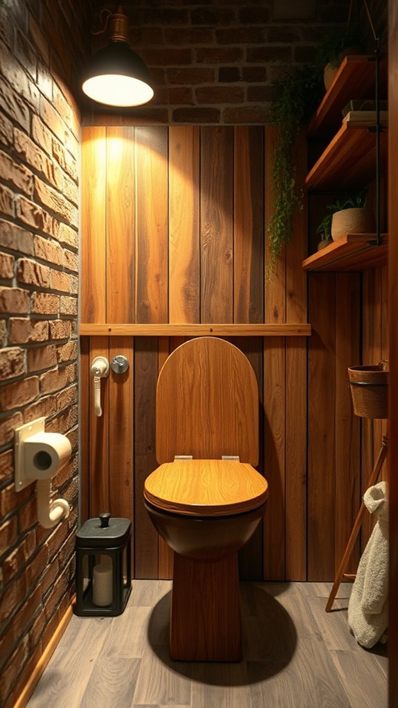 rustic wood bar bathroom design