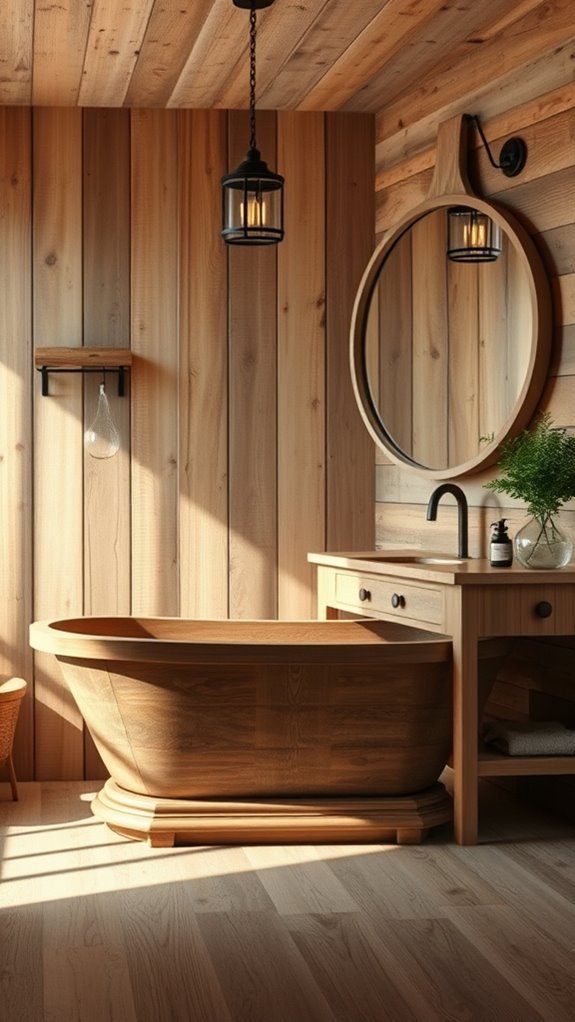 rustic wood bathroom design