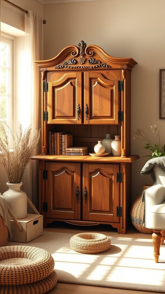 rustic wood cupboard charm