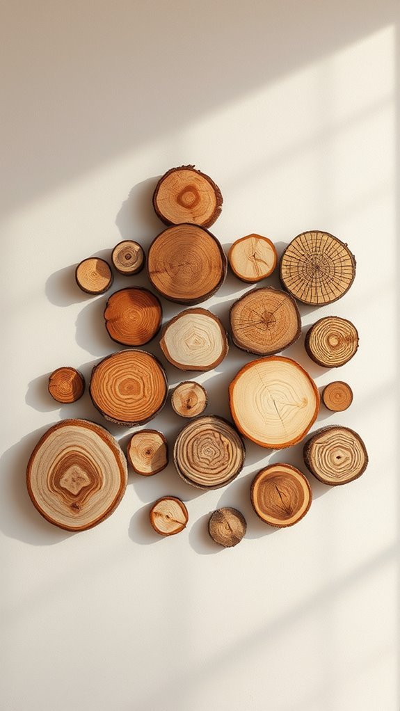 rustic wood slice arrangements