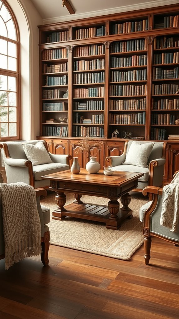 rustic wooden accents enhance warmth