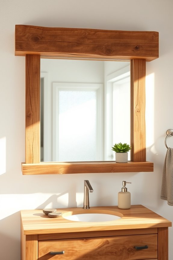 rustic wooden beam mirrors