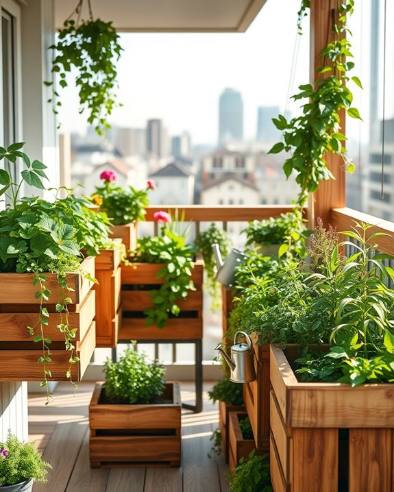 rustic wooden crate planters