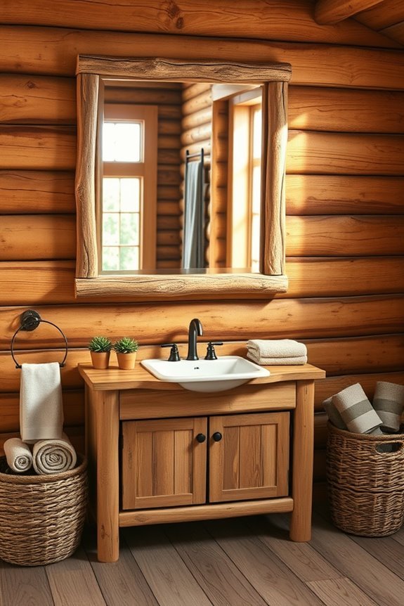 rustic wooden framed mirrors