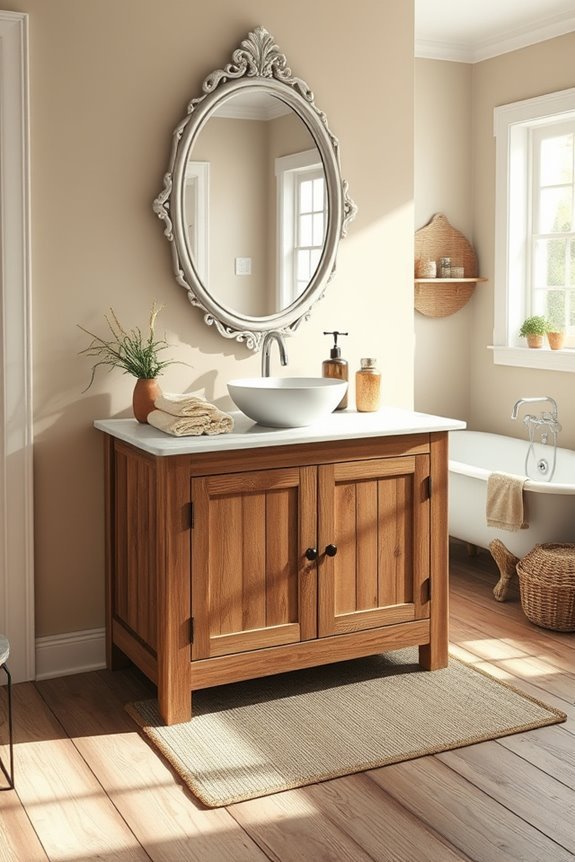 rustic wooden vanity charm
